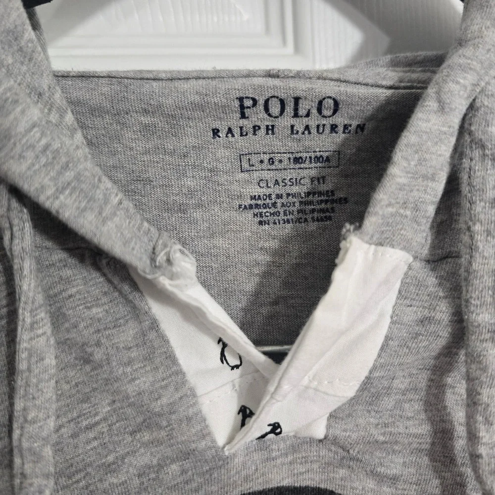 Polo Ralph Lauren Mens Sportsmen Respect Wildlife Gray Hoodie T-Shirt Size Large
